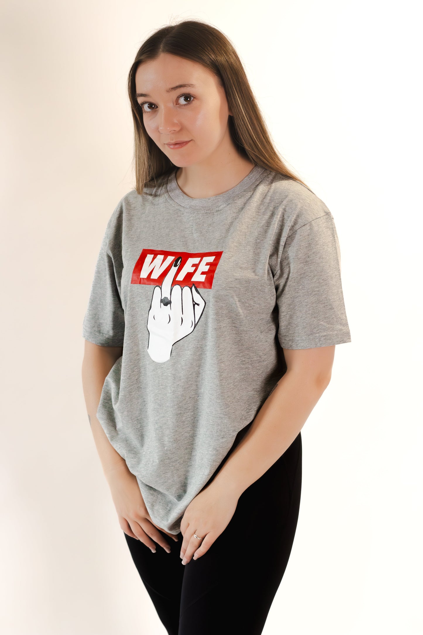 Wife Finger T-shirt (Light Grey)